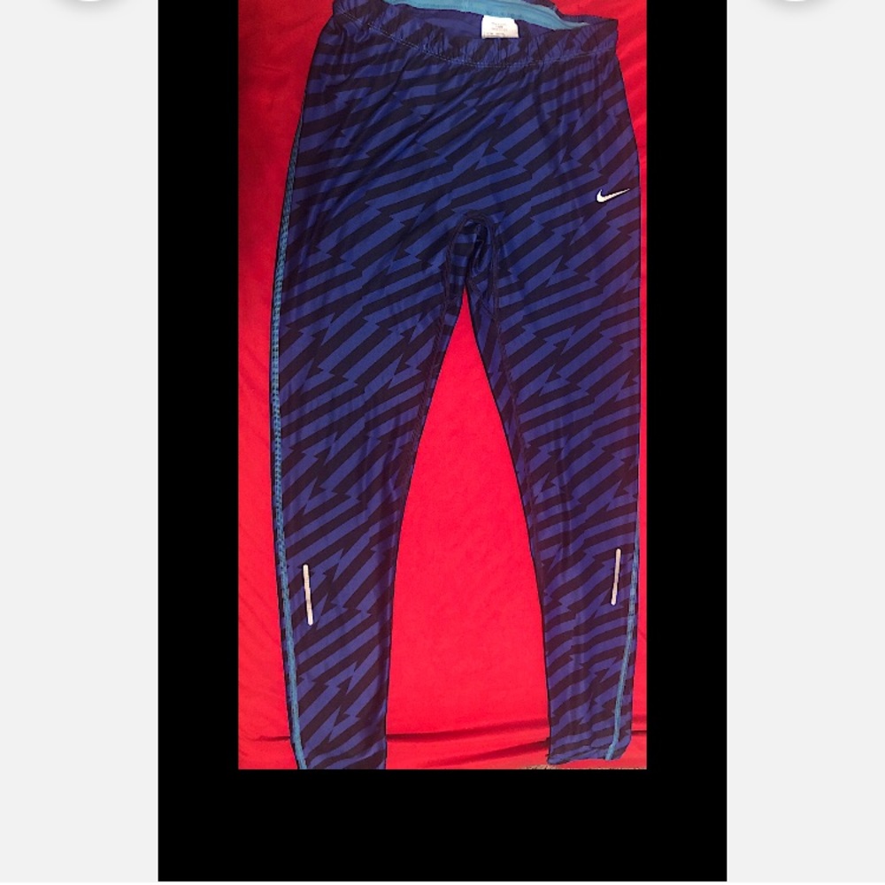 Royal blue zebra design leggings (Nike) size L